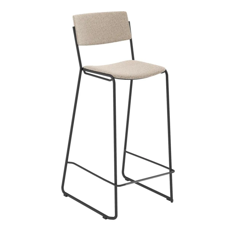 Perfecta Zoom Tabouret de bar moderne et épuré en tissu pieds traîneau> Tabouret Snack (assise +/- 65 Cm)|Tabouret De Bar (assise +/- 80 Cm)